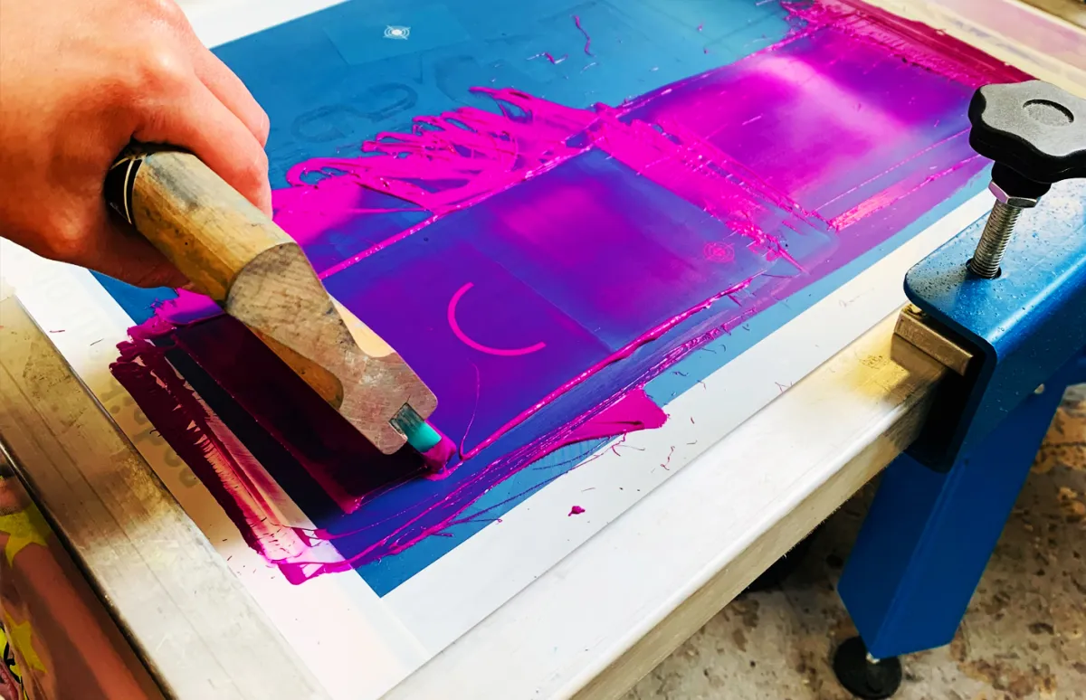 Screen print — White on Black